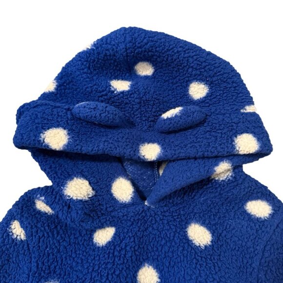 Harper Canyon Blue Polka Dot Sherpa Hoodie Pullover Jacket Size 4 - Picture 2 of 5